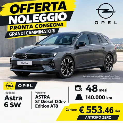 Offerta noleggio personalizzabile Opel Astra
