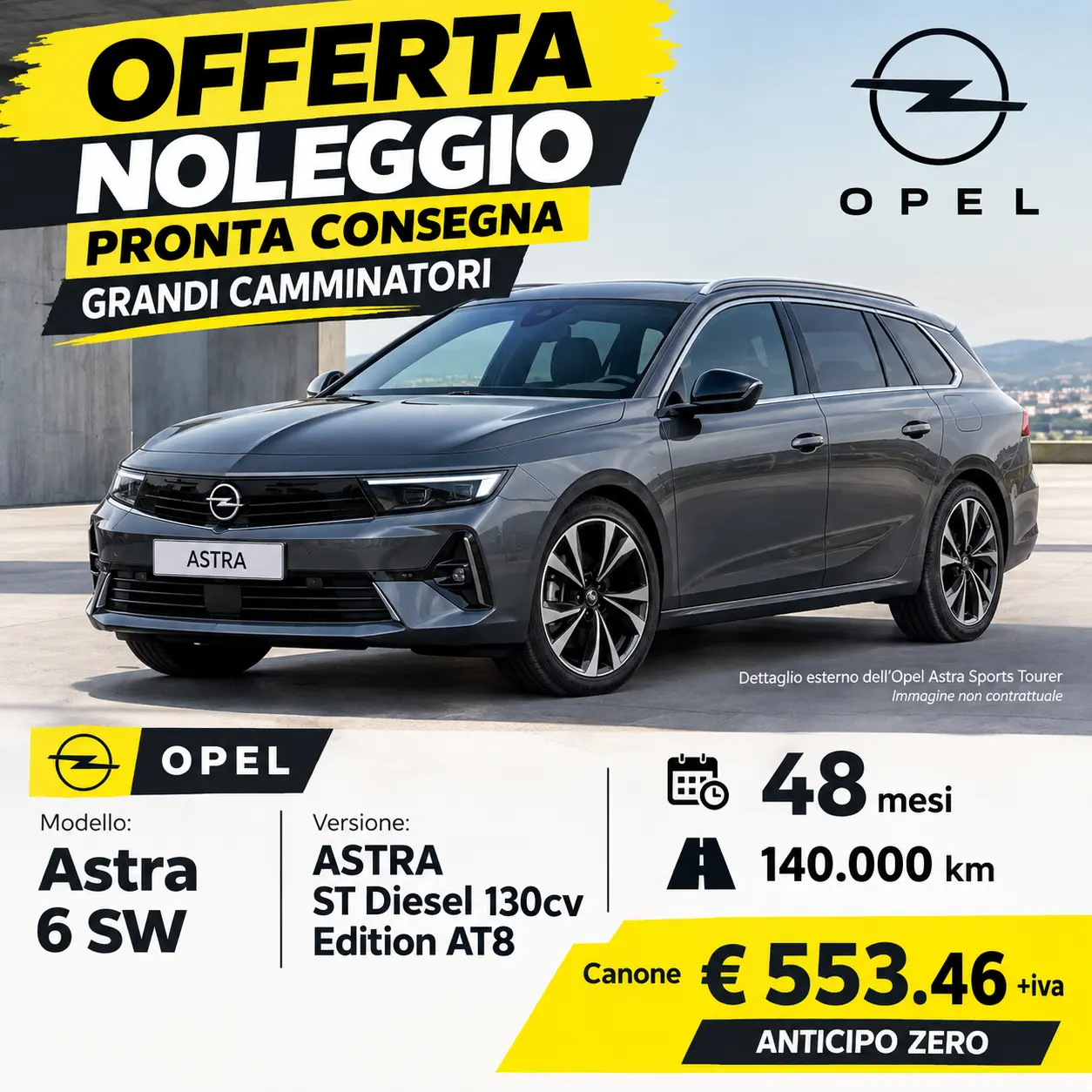 Offerta noleggio personalizzabile Opel Astra